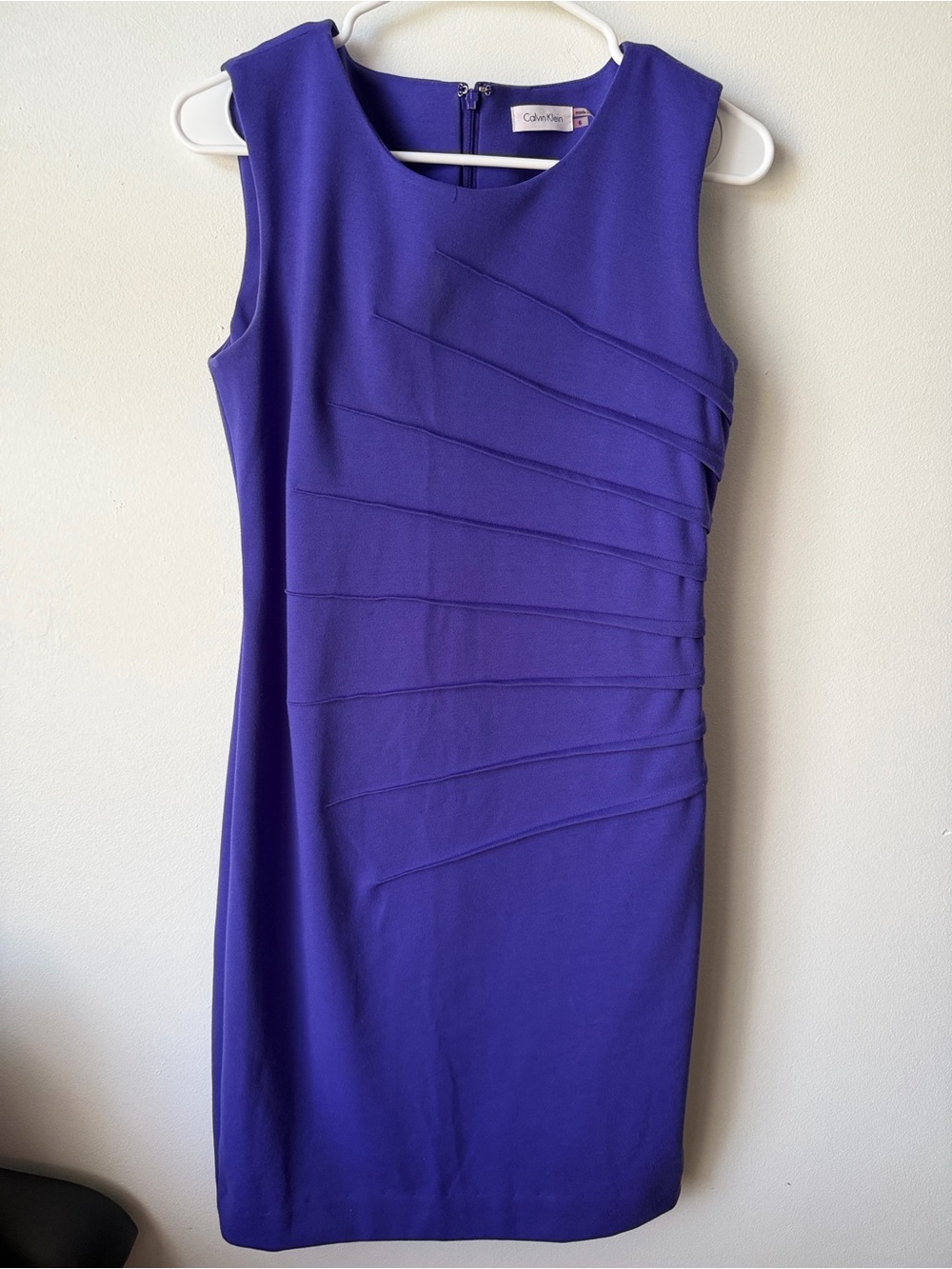 Calvin Klein Sleeveless Sheath Dress in Deep Purple